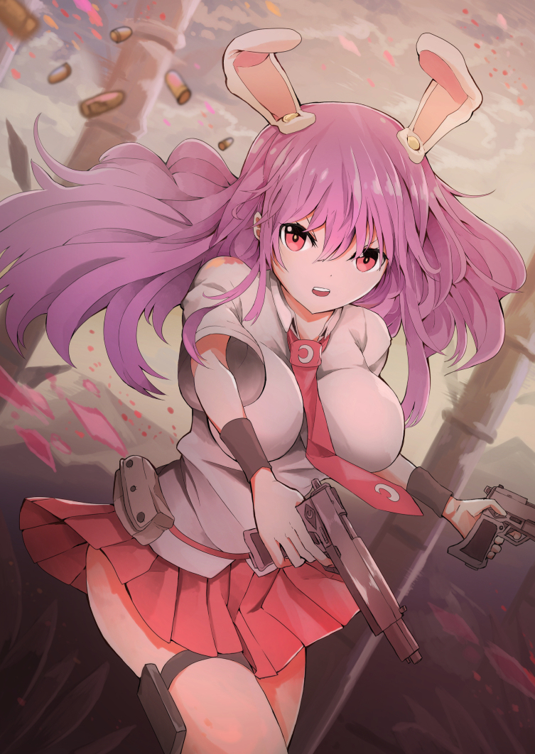 This is a pixiv picture whose title is 銃撃戦！.
