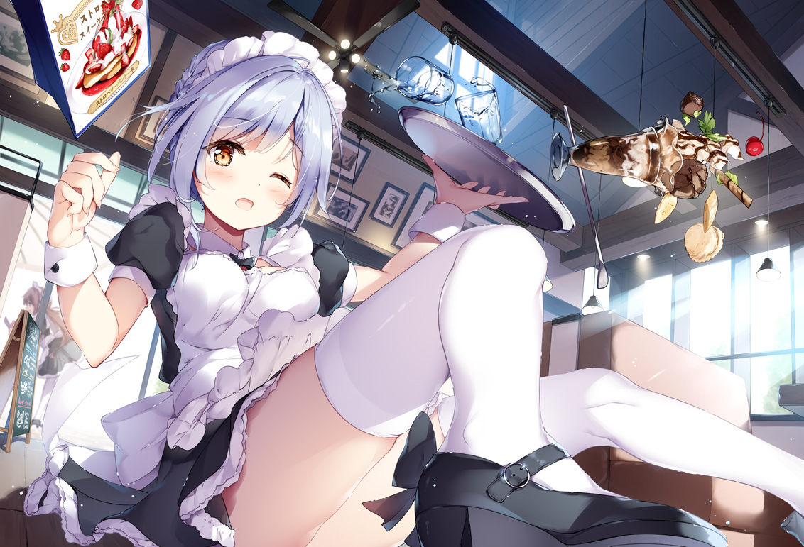 This is a pixiv picture whose title is ドジっこウェイトレスさん.
