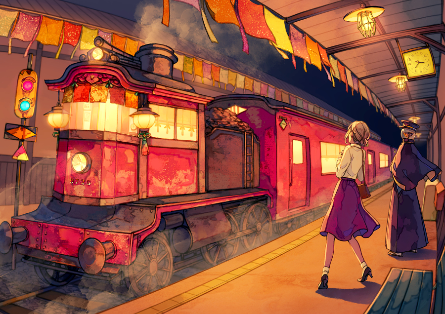 This is a pixiv picture whose title is はじまりの駅.