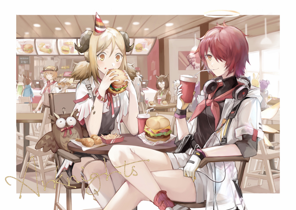 This is a pixiv picture whose title is 🍔.