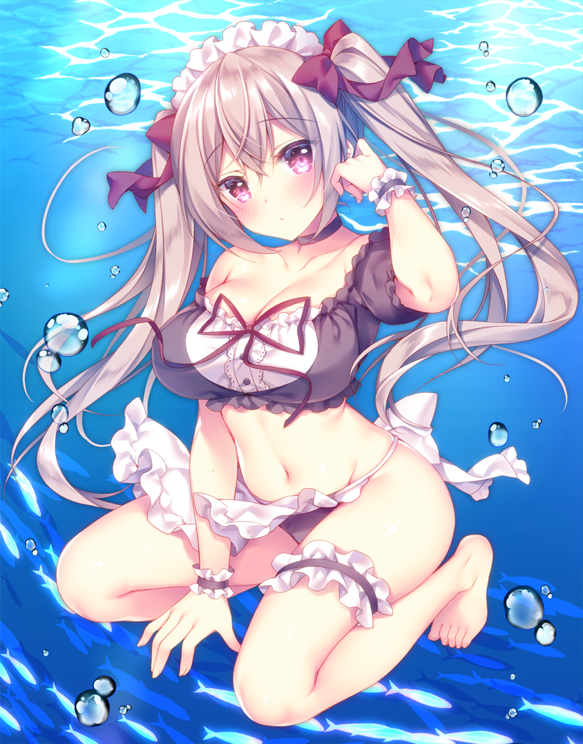 This is a pixiv picture whose title is 夏のメイド.