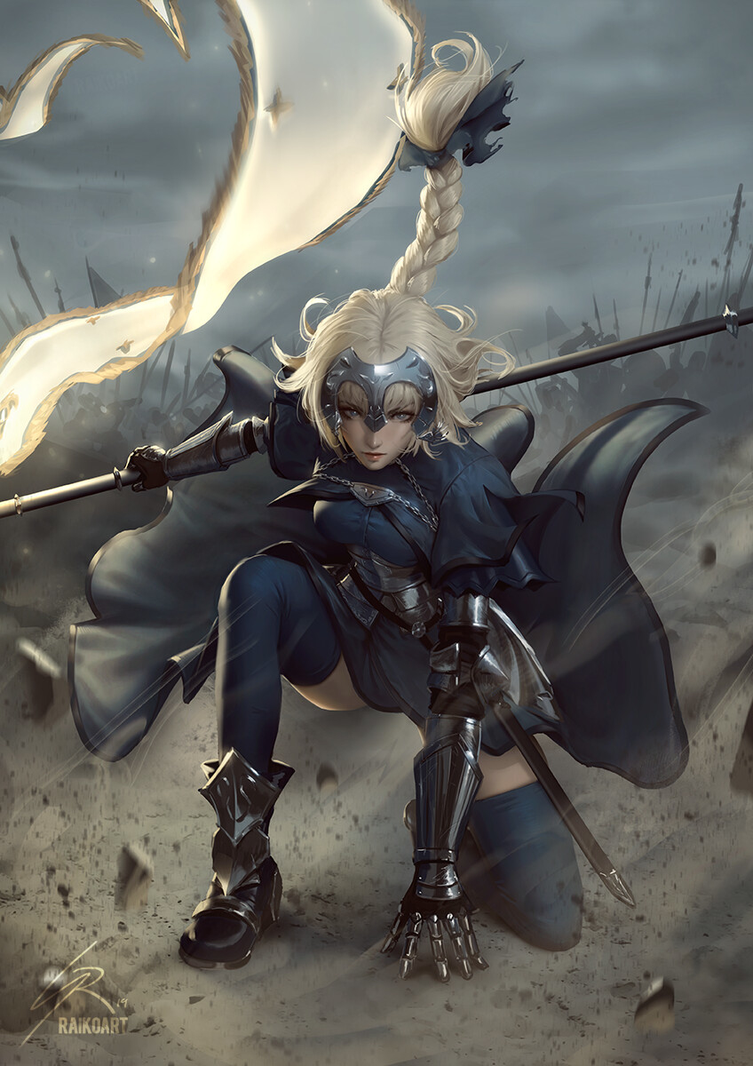 This is a pixiv picture whose title is Jeanne D'Arc.