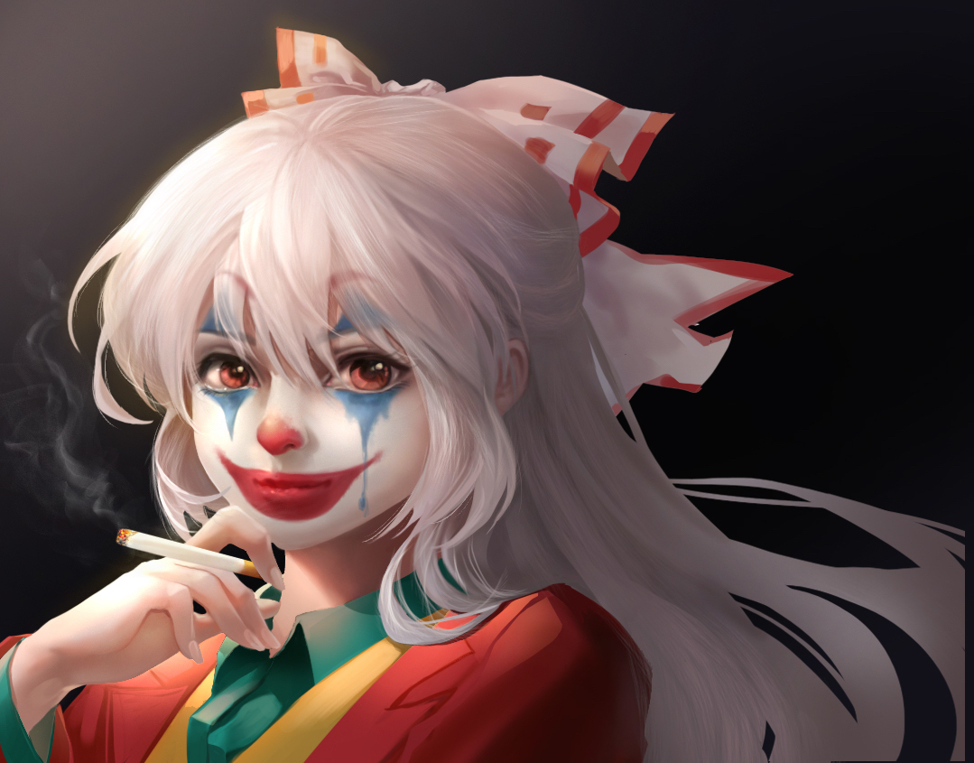 This is a pixiv picture whose title is Mokou.