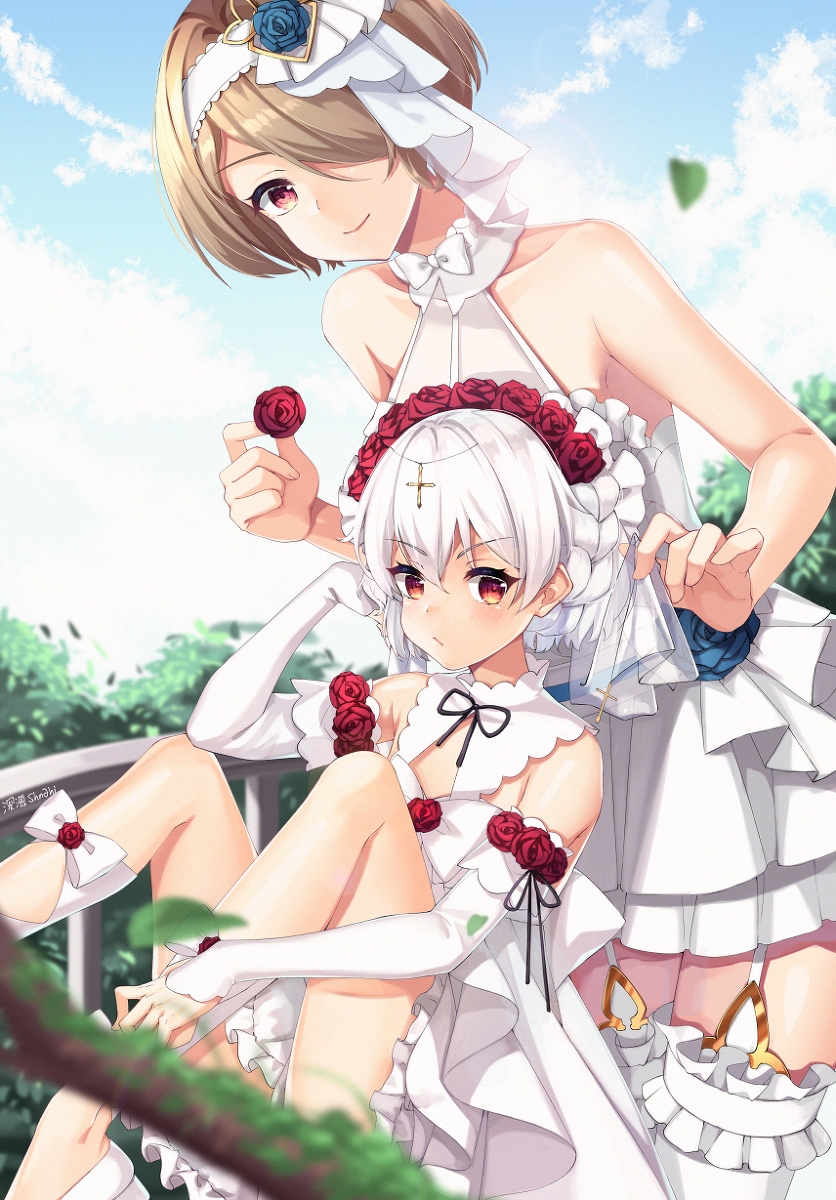 This is a pixiv picture whose title is 午后小憩（花嫁）.