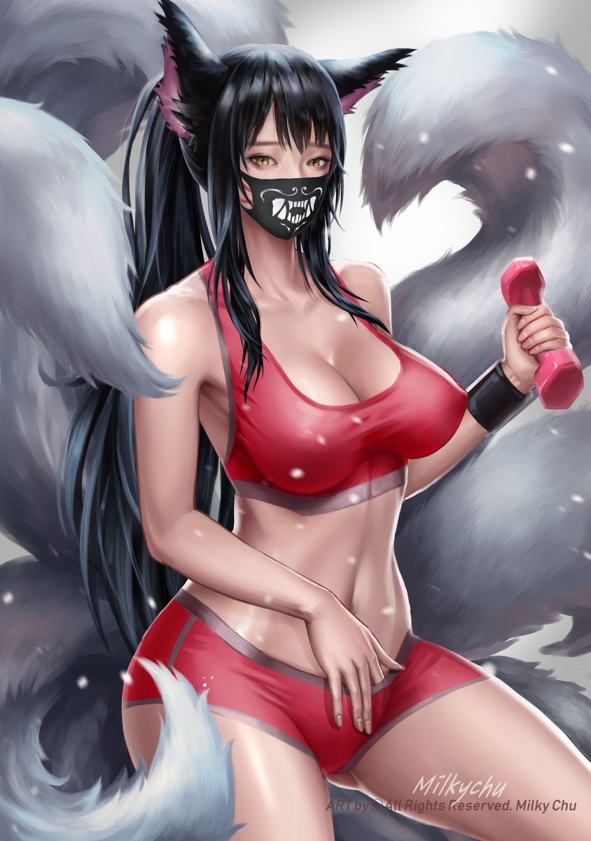 This is a pixiv picture whose title is Ahri Akali.