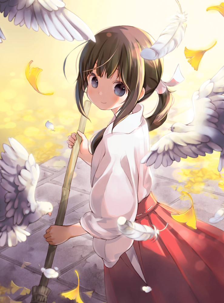 This is a pixiv picture whose title is 巫女さん.