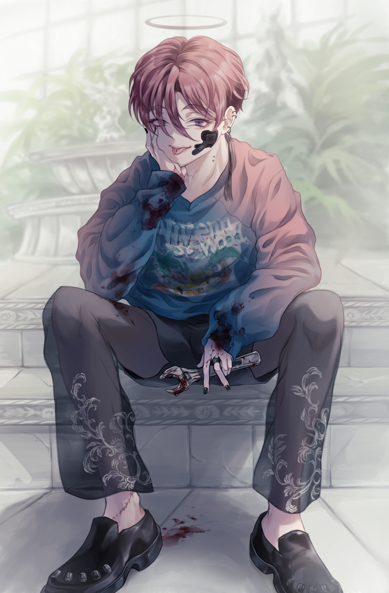 This is a pixiv picture whose title is ちょっと血のついてる人たちまとめ.