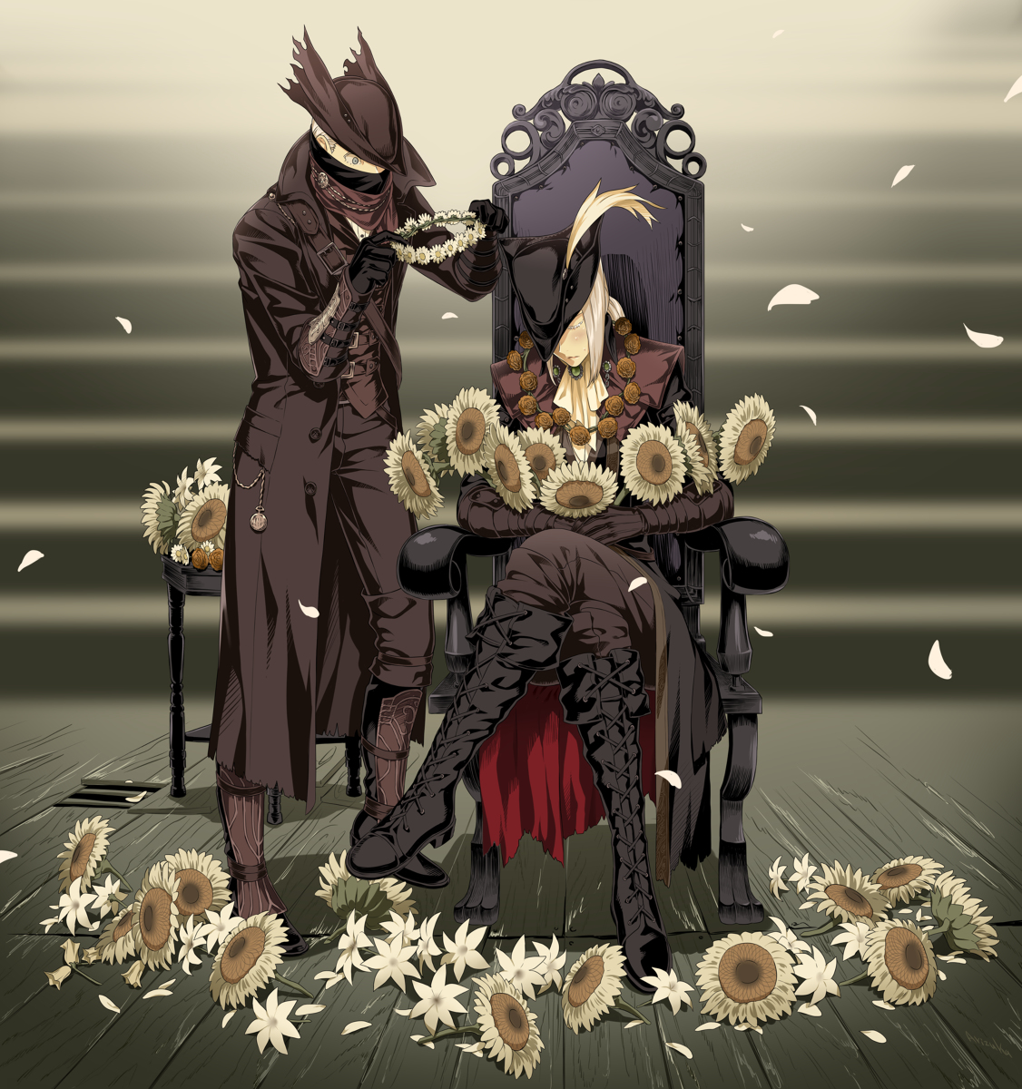 This is a pixiv picture whose title is 起きるに起きられない.