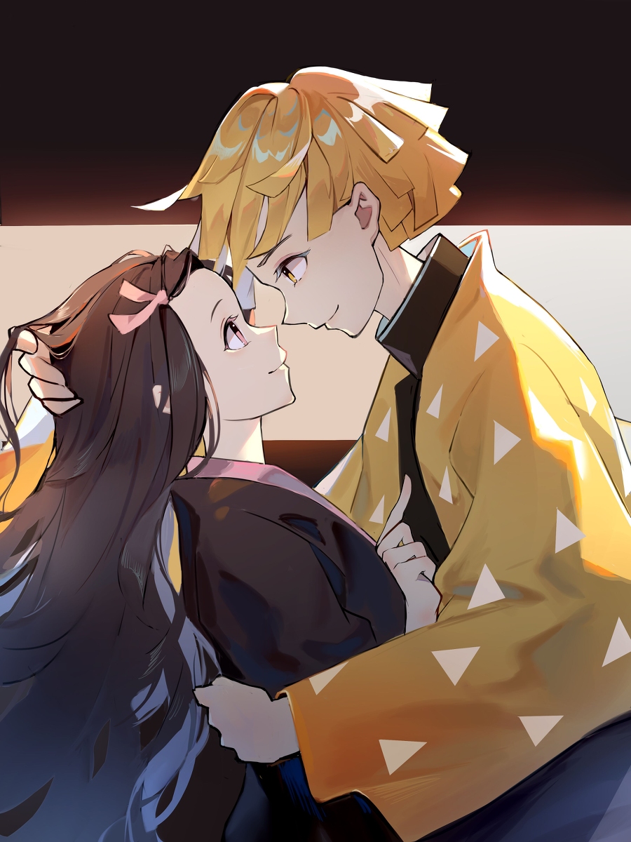 This is a pixiv picture whose title is 善逸 禰豆子.