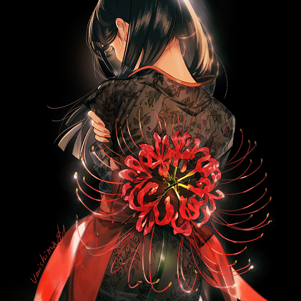 This is a pixiv picture whose title is 彼岸の紅.