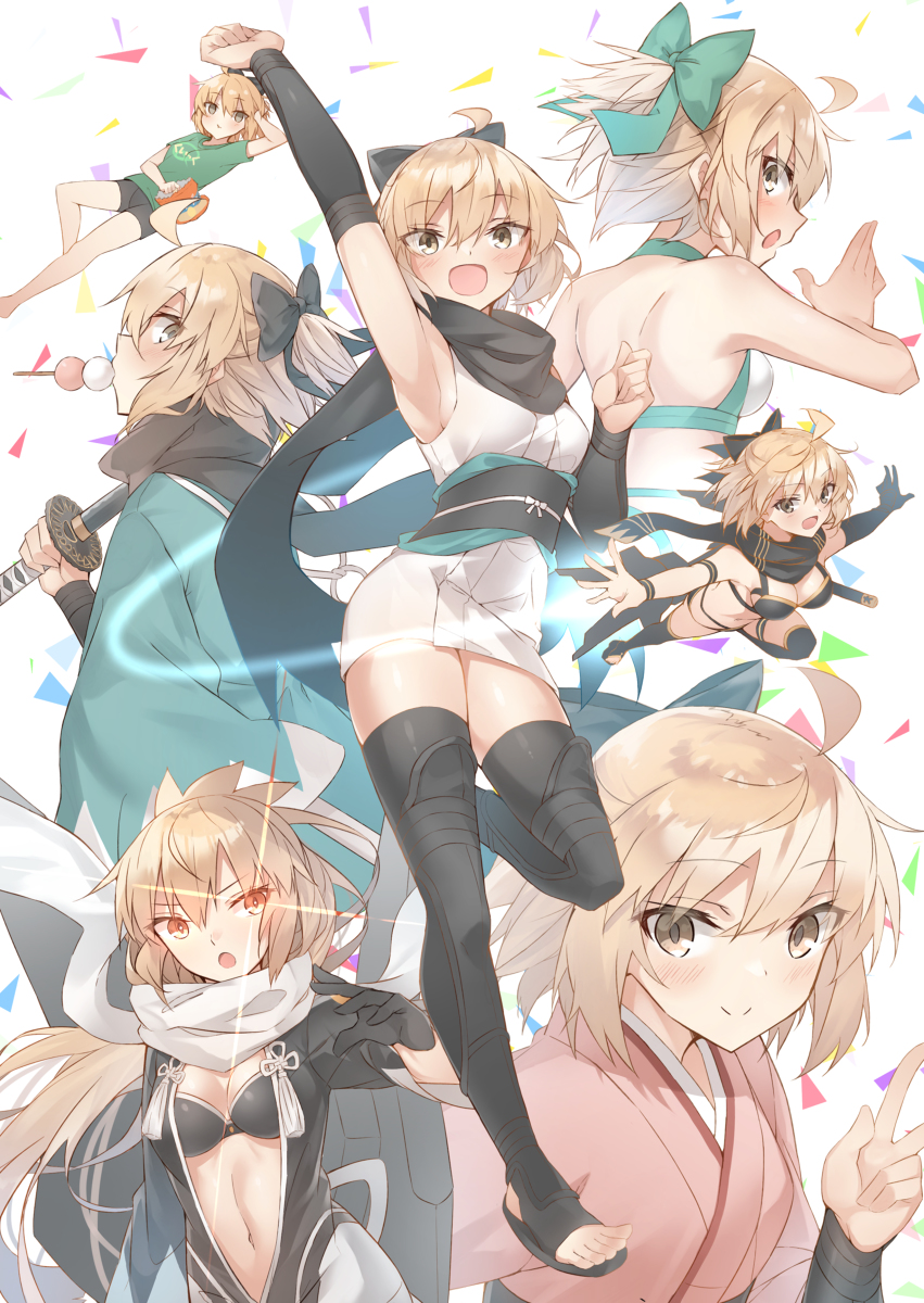 This is a pixiv picture whose title is 沖田さん大集合！.