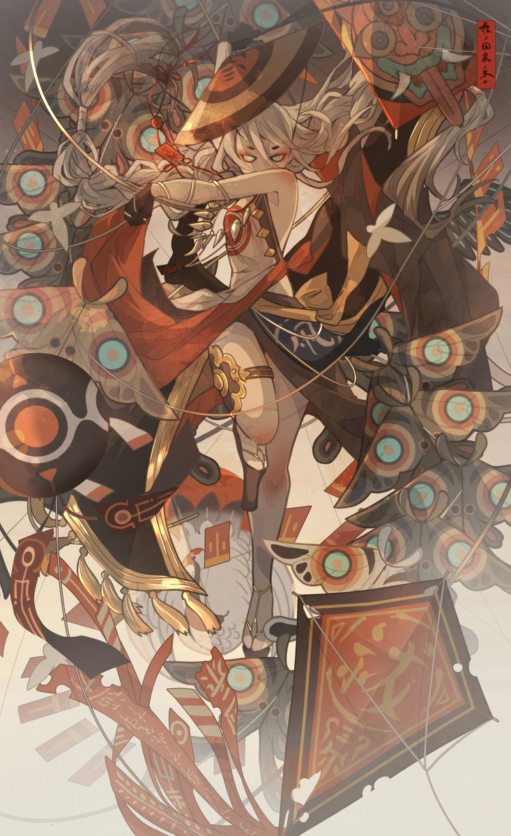This is a pixiv picture whose title is 飛 蛾 の 舞 い　-根の国底の果て-.