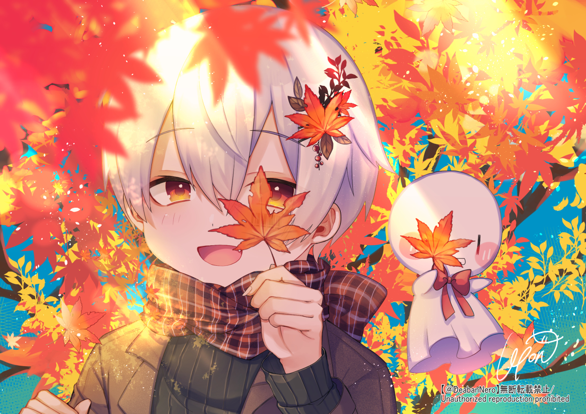 This is a pixiv picture whose title is 紅葉.