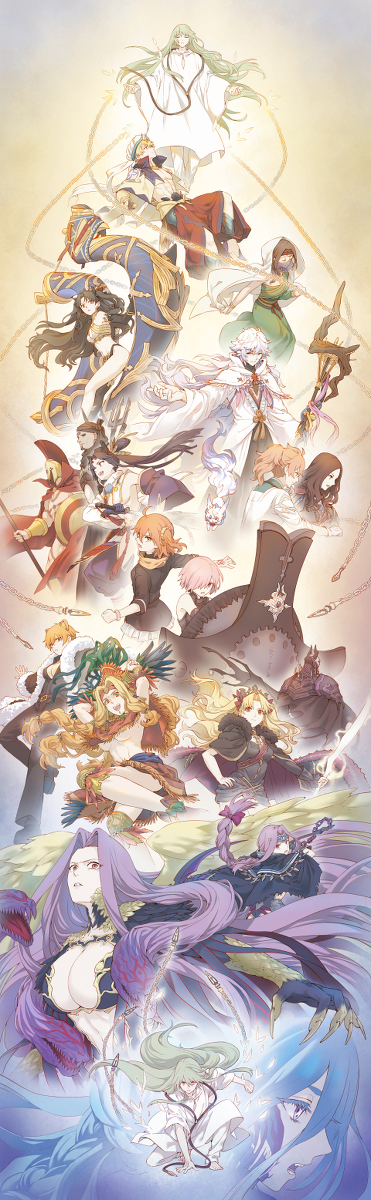 This is a pixiv picture whose title is 【手描きFGO】天の鎖 （「炎炎ノ消防隊」ED2 paro）の絵.