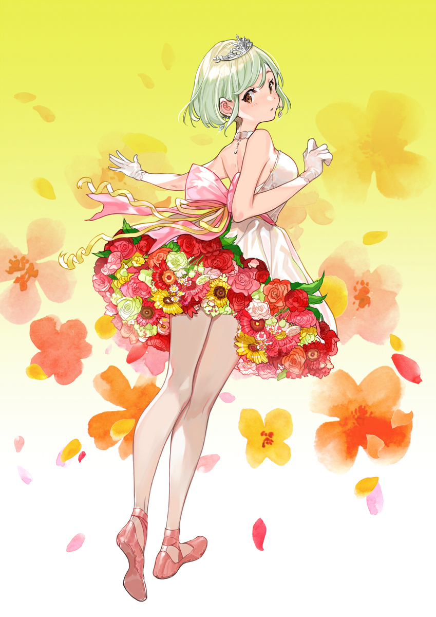 This is a pixiv picture whose title is 花束バレリーナ.