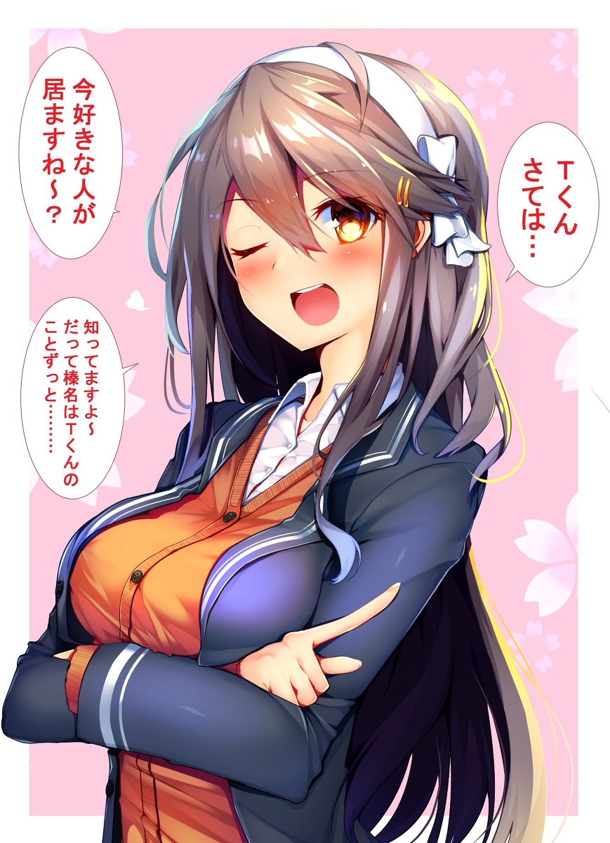 This is a pixiv picture whose title is 見た目は天使、頭脳はぽんこつな名探偵制服榛名ちゃん.