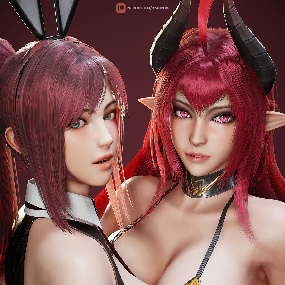This is a pixiv picture whose title is Bunny & Devil.