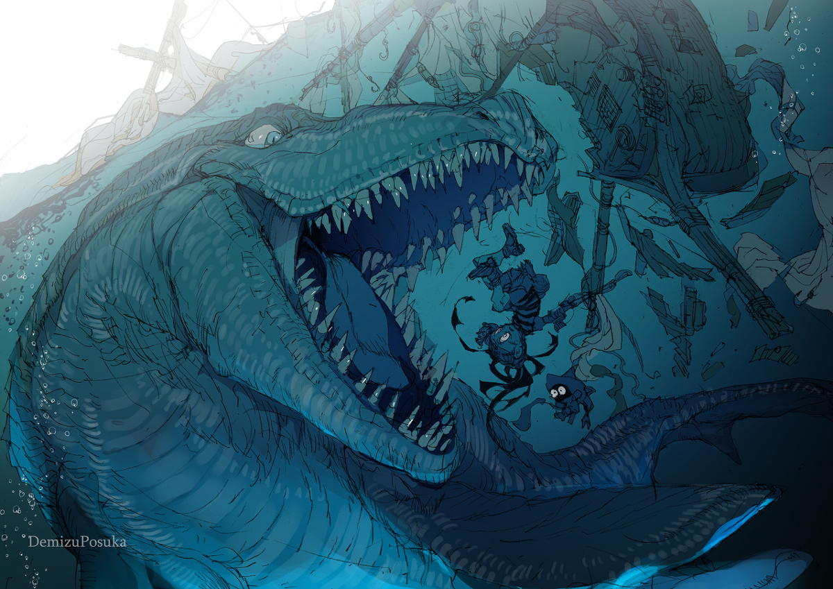 This is a pixiv picture whose title is 海の猛者.