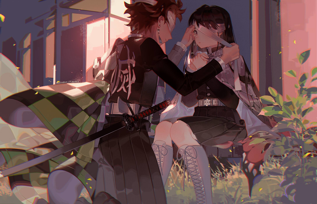 This is a pixiv picture whose title is 愛は盲目.