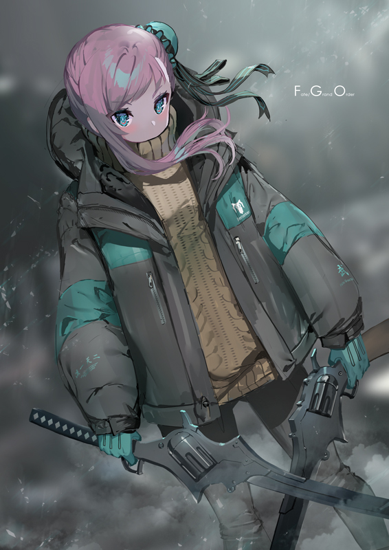 This is a pixiv picture whose title is 寒すぎるので着込む武蔵ちゃん.