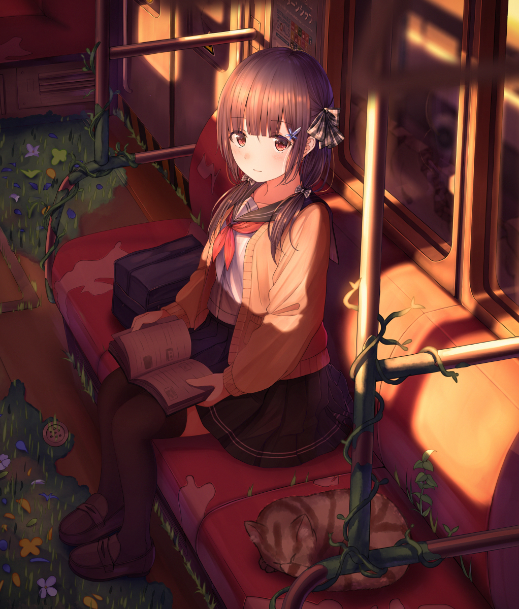 This is a pixiv picture whose title is 夕日.