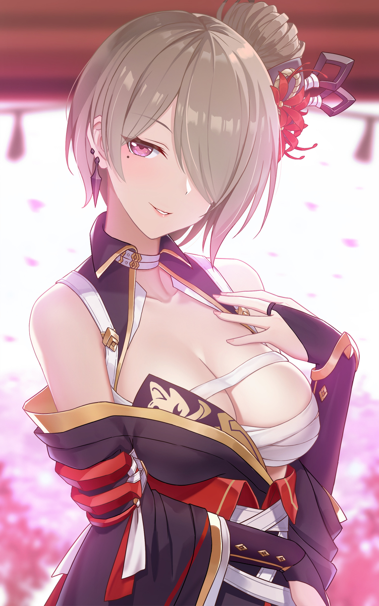 This is a pixiv picture whose title is 绯夜花.