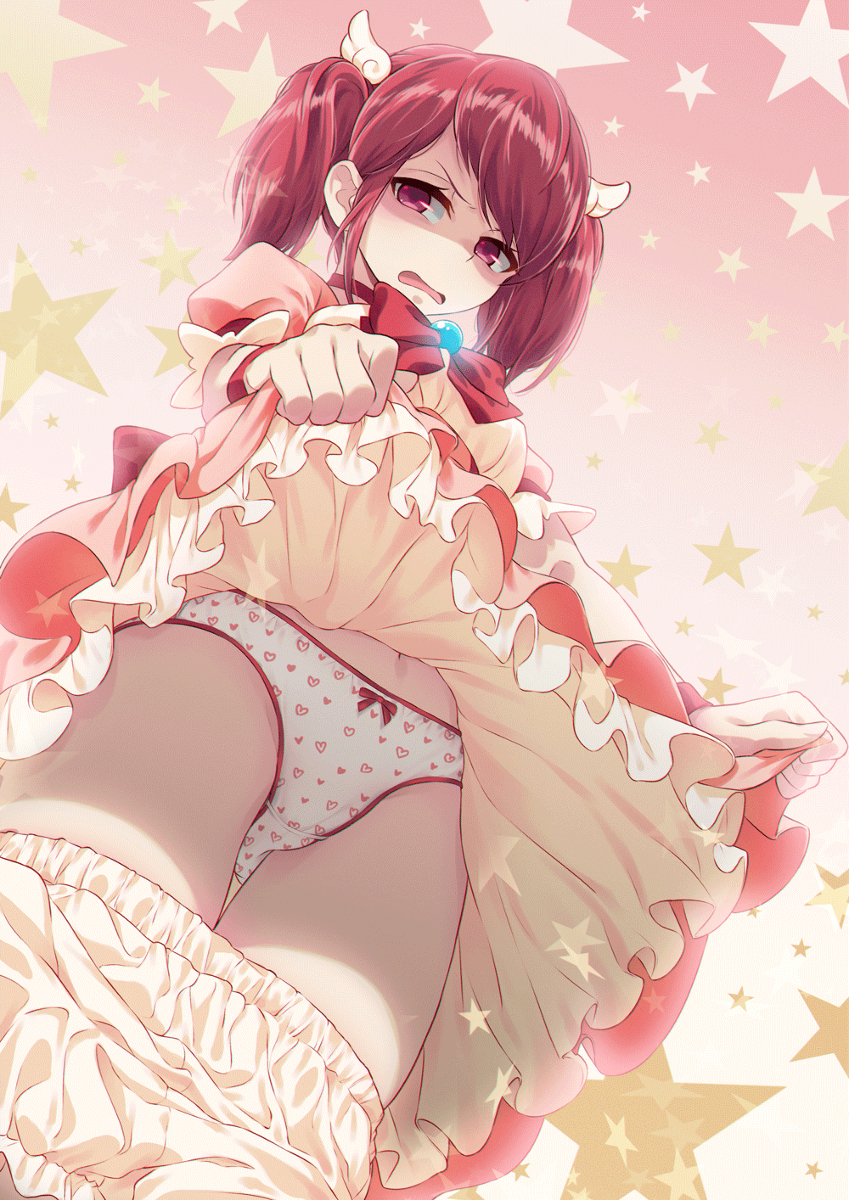 This is a pixiv picture whose title is 魔法少女に嫌な顔されながらおパンツ見せてもらいたい.