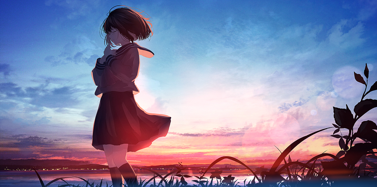 This is a pixiv picture whose title is さよならを乗せて.