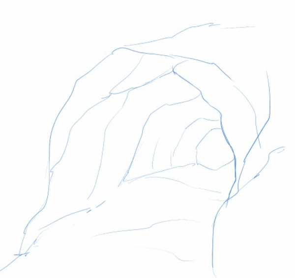 This is a pixiv picture whose title is 岩壁ブラシ：洞窟メイキング.