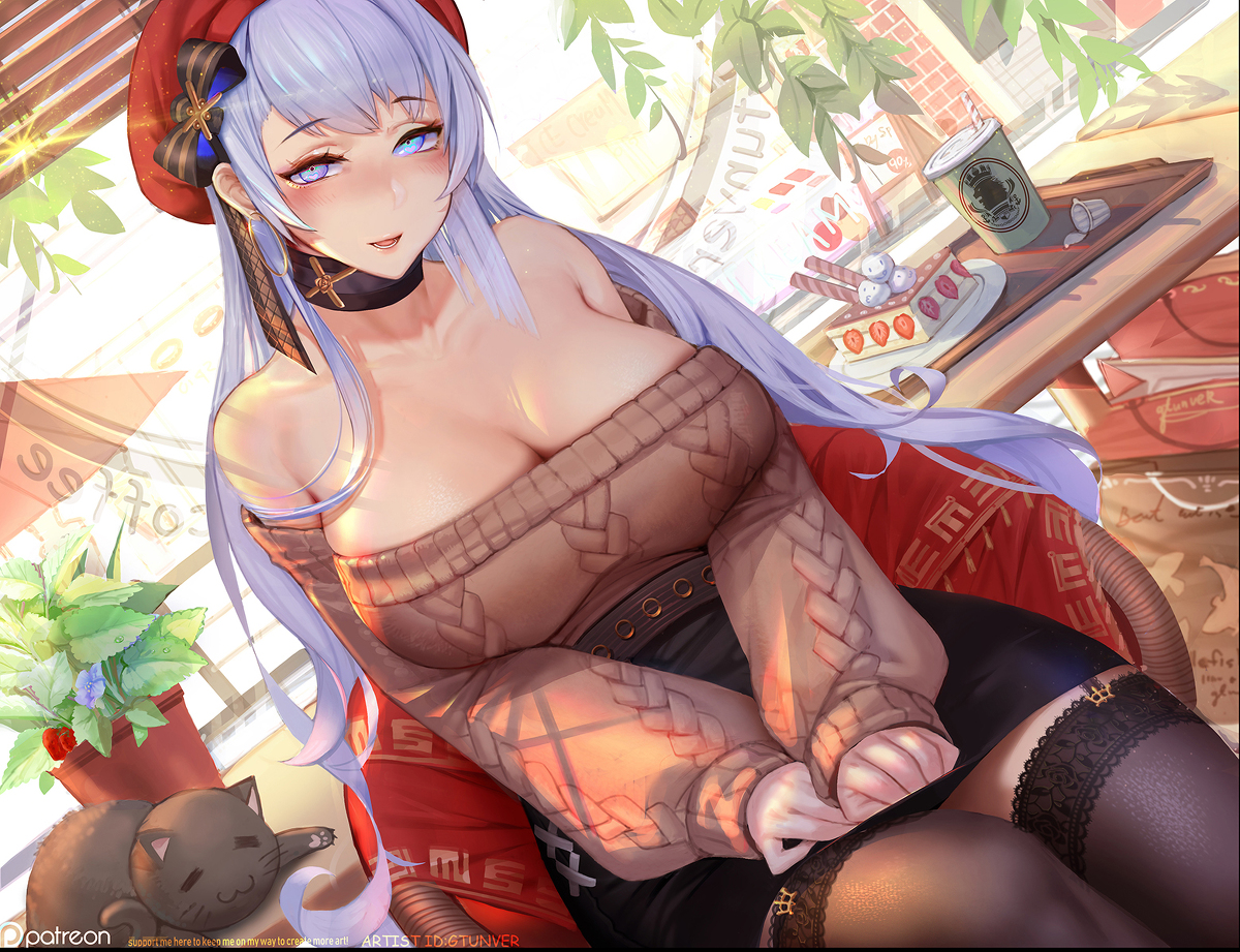 This is a pixiv picture whose title is ベルファストXPOCKY.