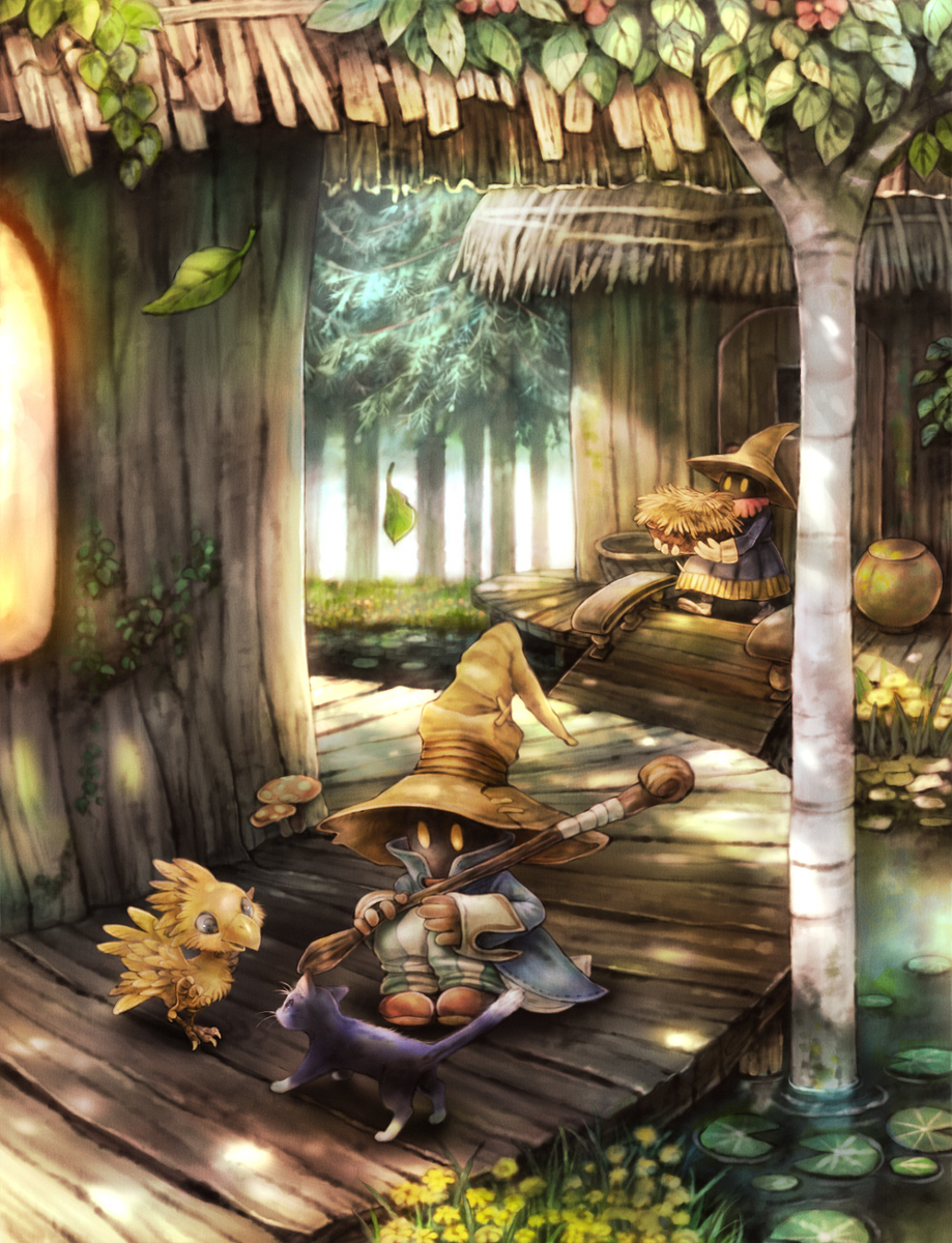 This is a pixiv picture whose title is 黒魔導士の村にて.