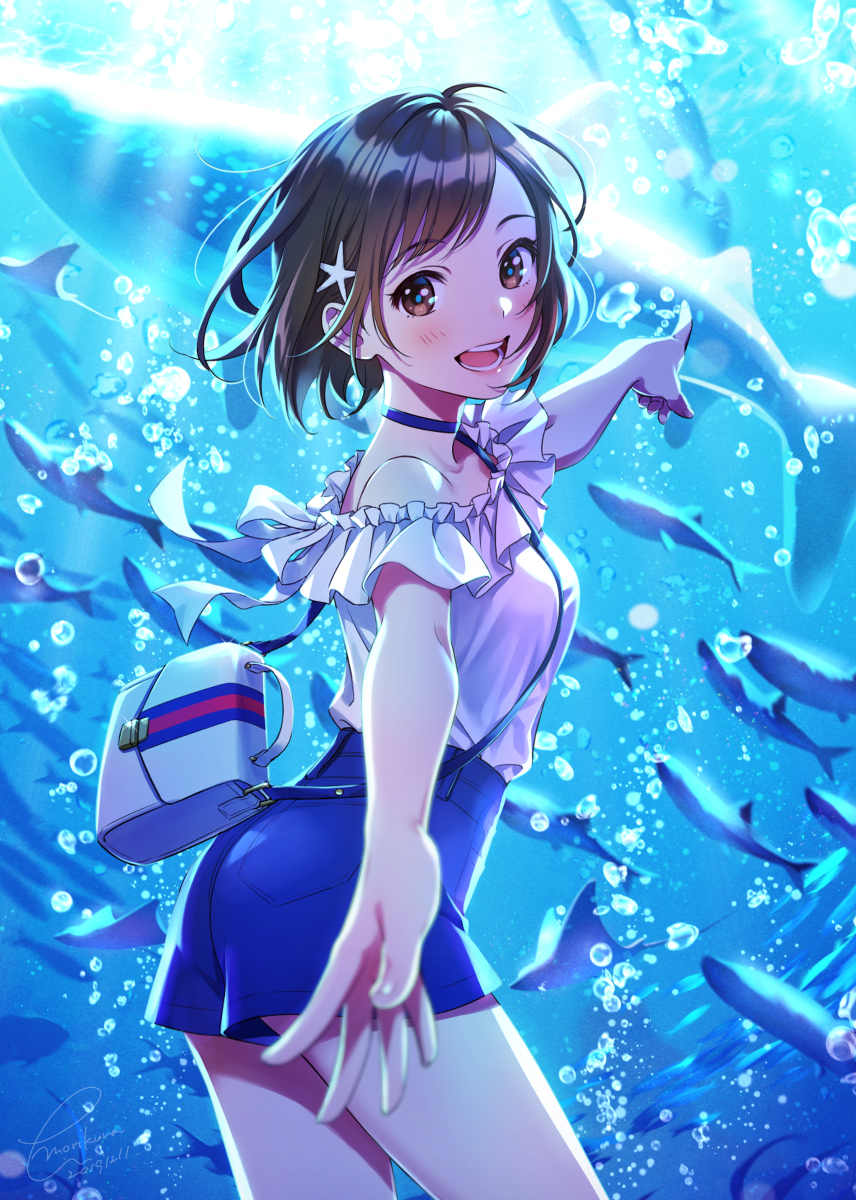 This is a pixiv picture whose title is 水族館デート.