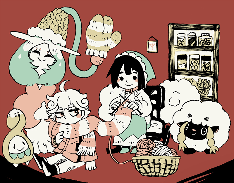 This is a pixiv picture whose title is ハロンの娘は編み物がうまい.