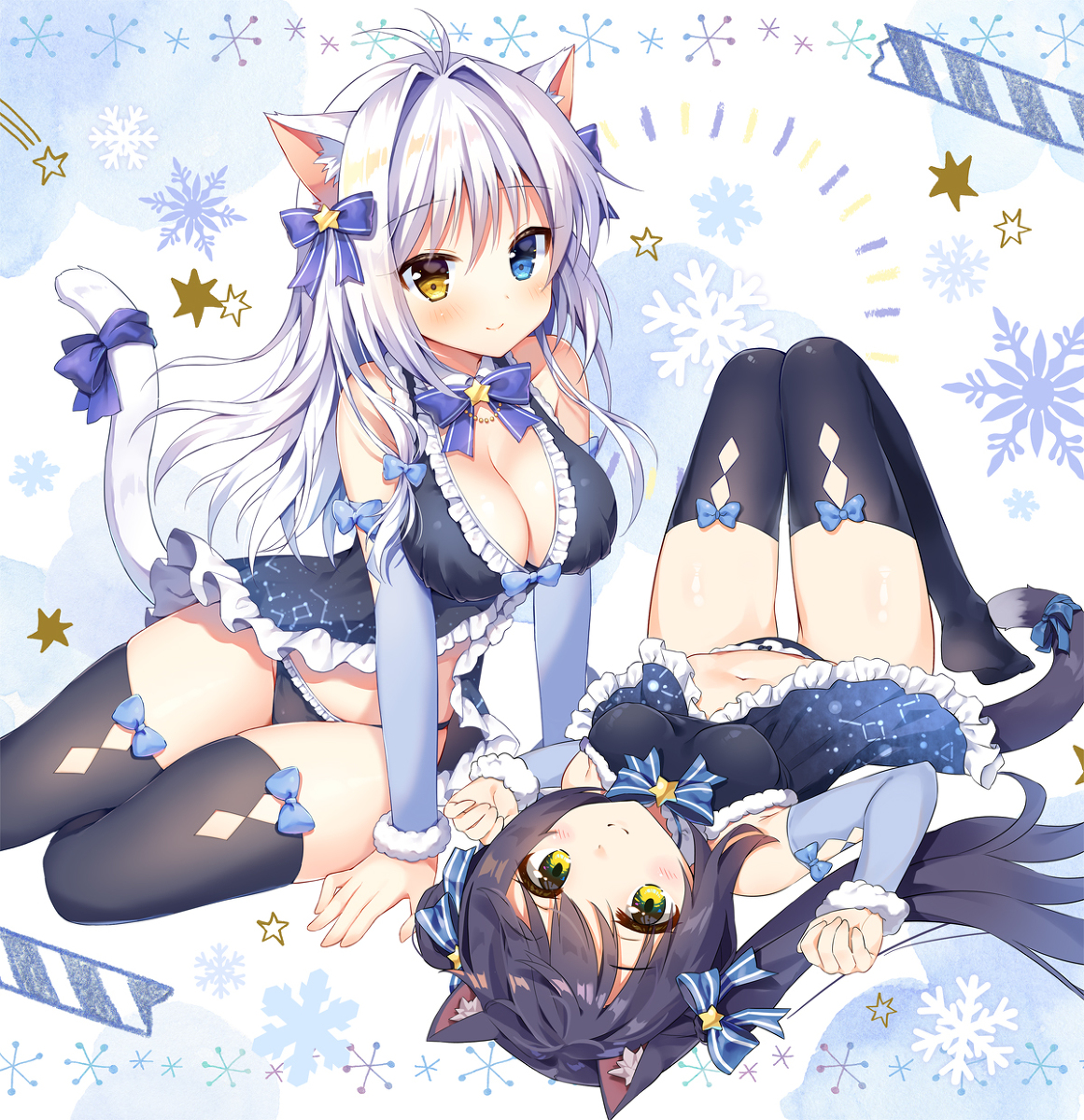 This is a pixiv picture whose title is 猫ｘ猫.