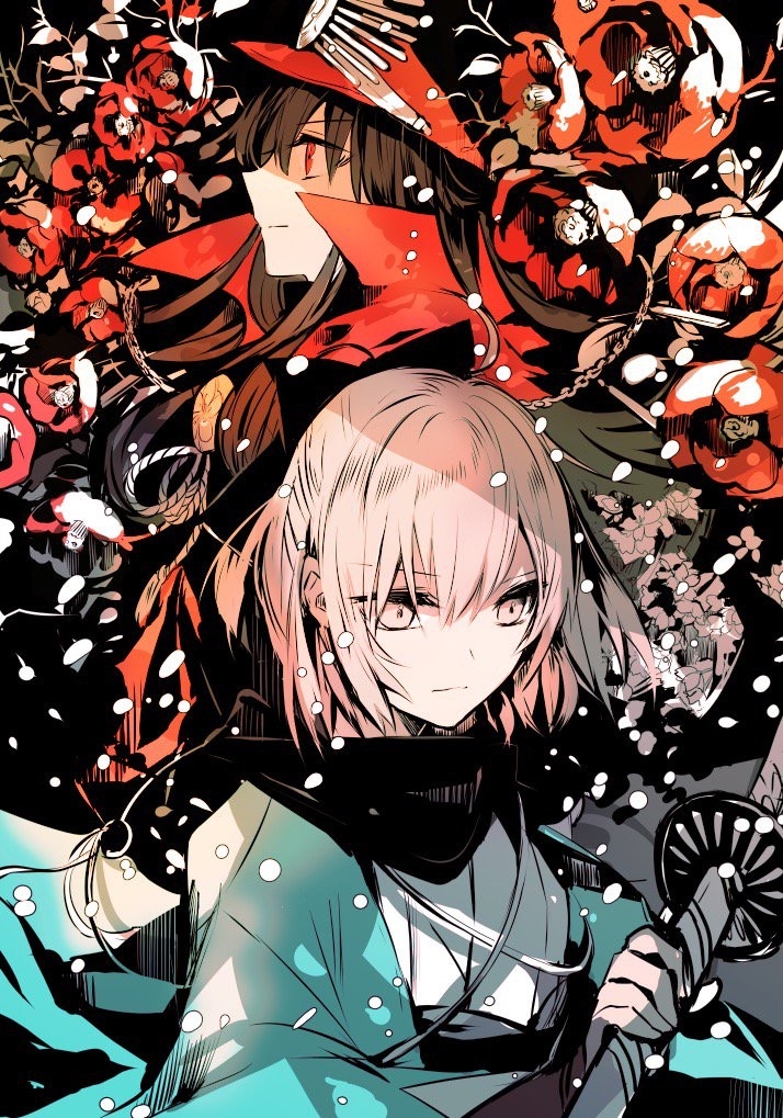 This is a pixiv picture whose title is 織田信長と沖田総司【C97】.