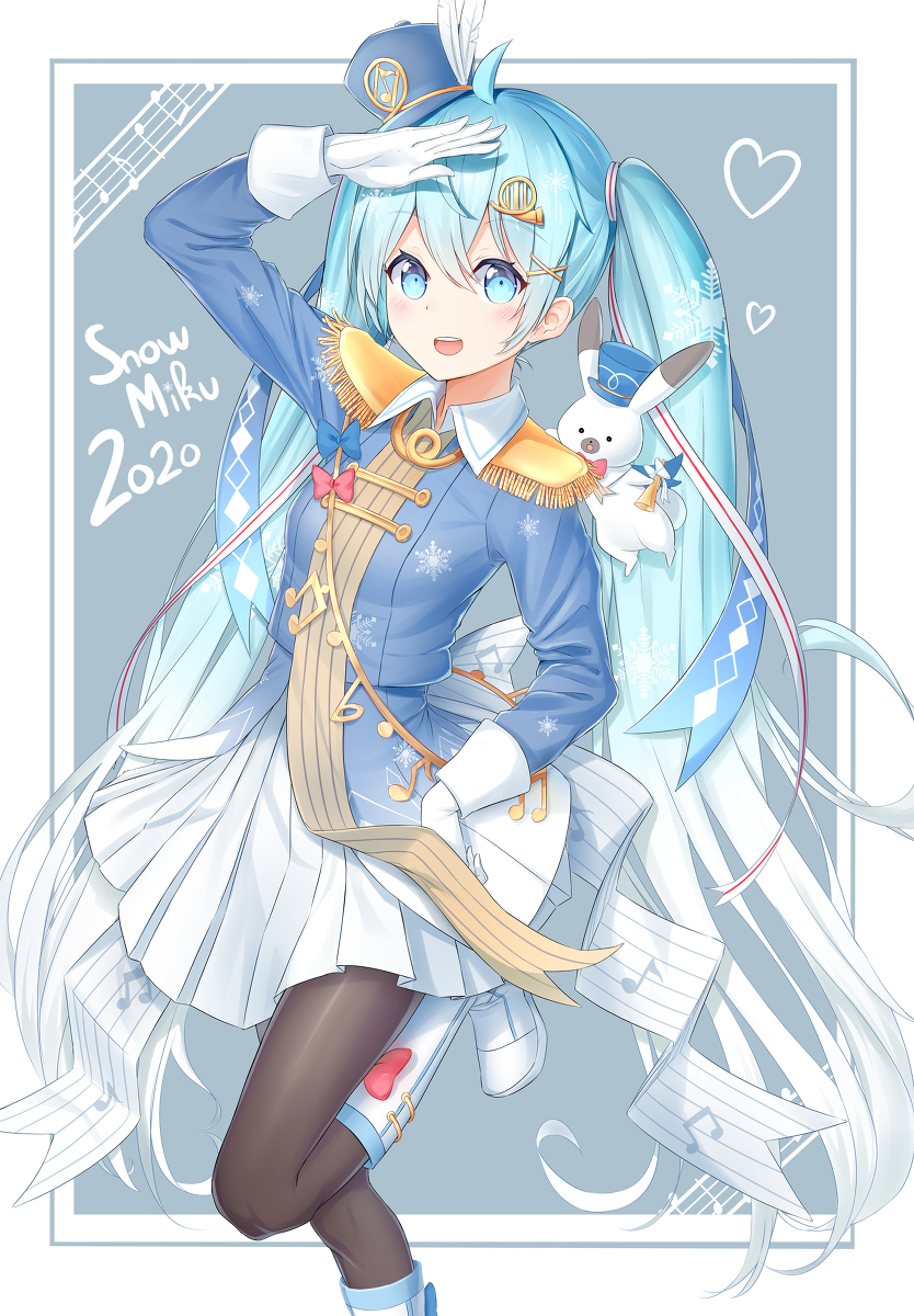 This is a pixiv picture whose title is 雪ミク2020.