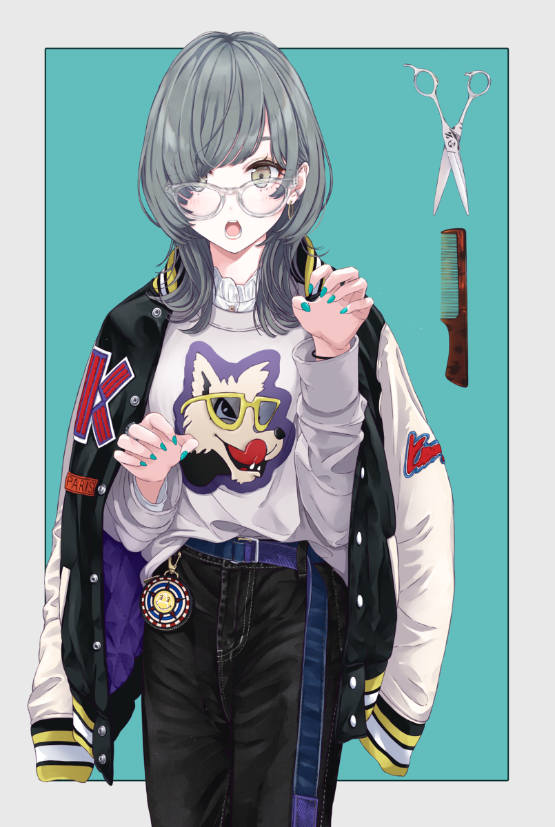 This is a pixiv picture whose title is ウルフカットの子.