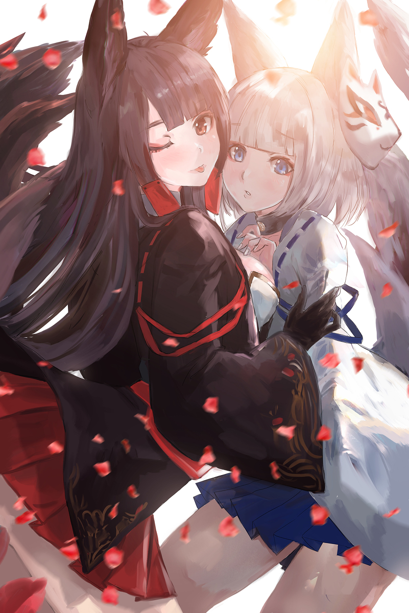 This is a pixiv picture whose title is 少女~赤城&加賀.