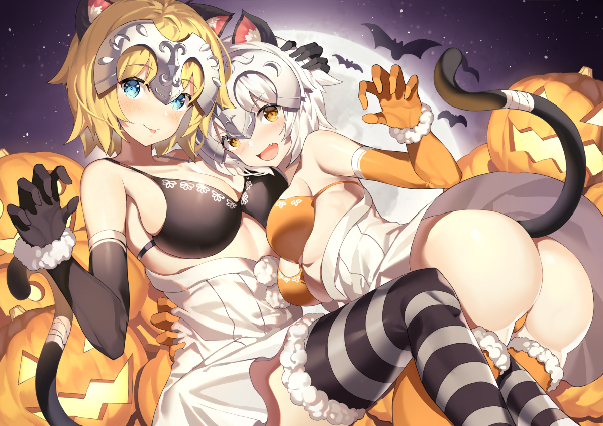 This is a pixiv picture whose title is ハロウィンジャンヌ姉妹.