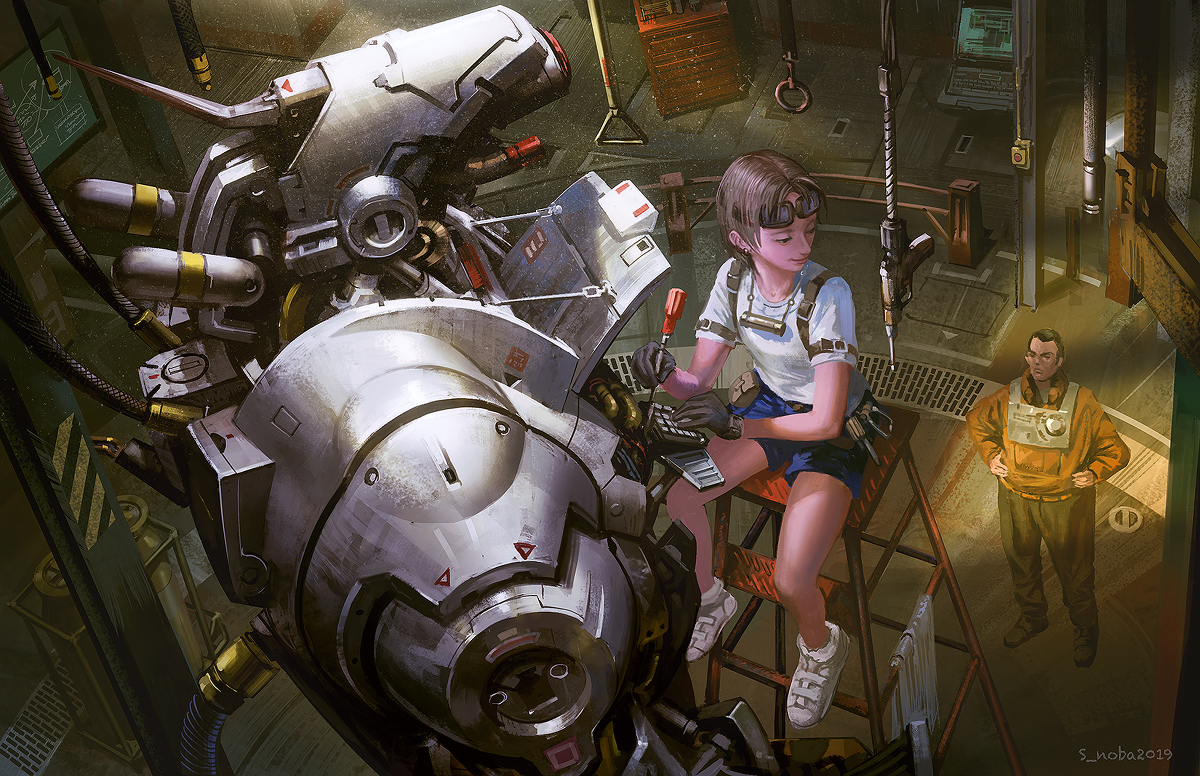 This is a pixiv picture whose title is Under Repair.