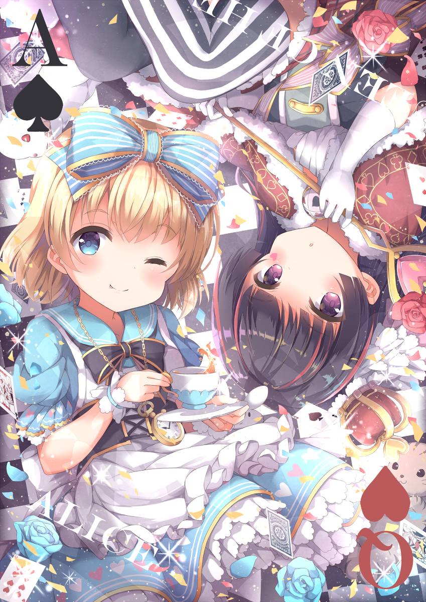 This is a pixiv picture whose title is ♠Alice and Queen♡.