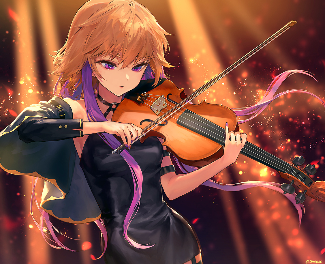 This is a pixiv picture whose title is 演奏.