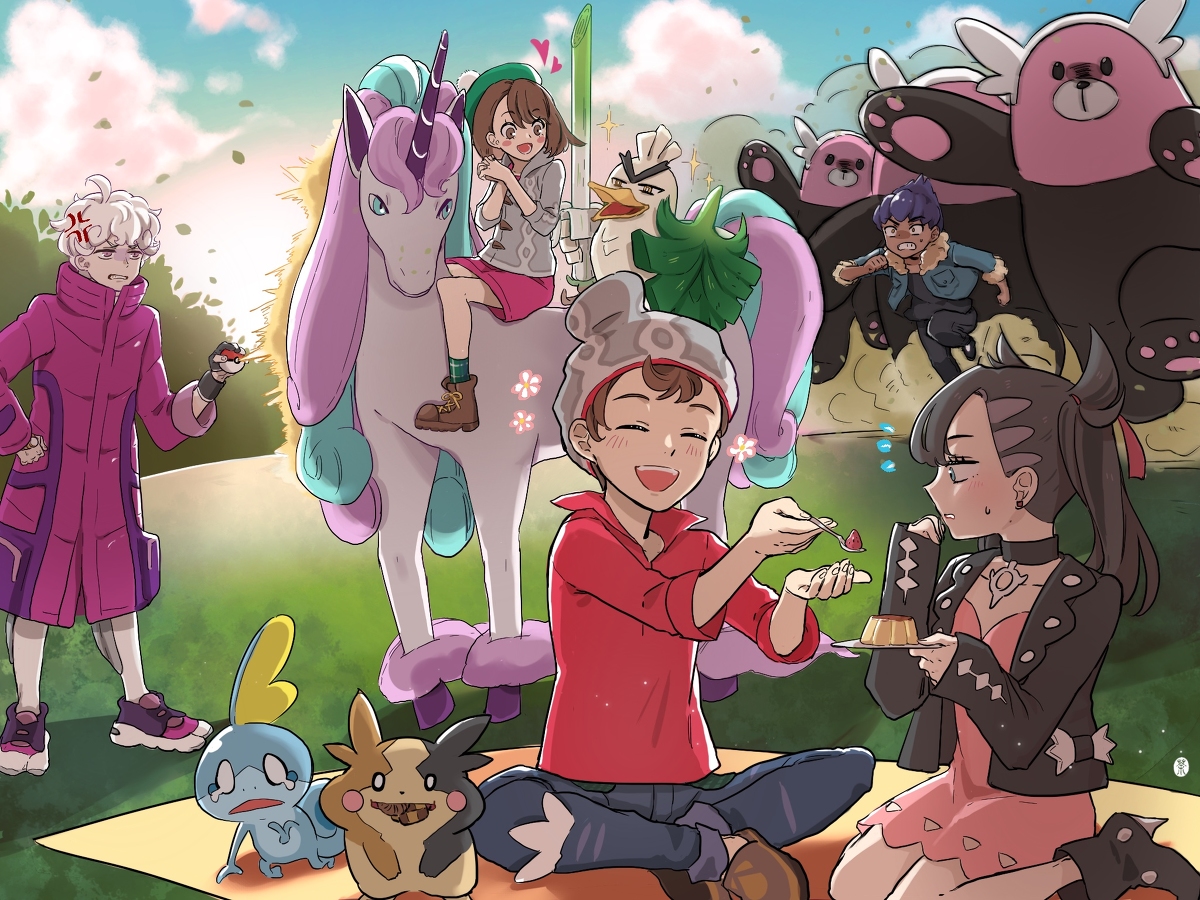 This is a pixiv picture whose title is ポケモン⚔️🛡.