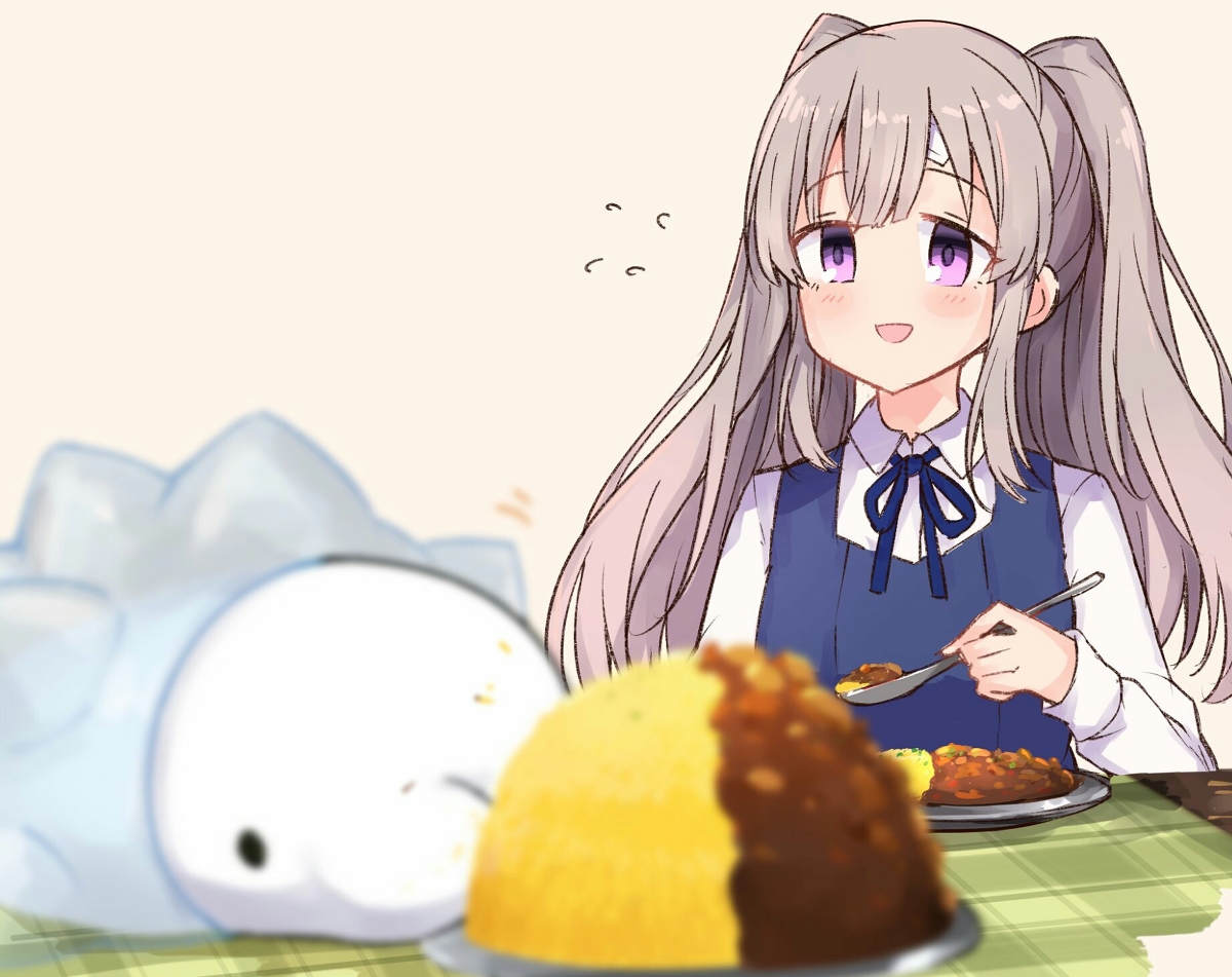 This is a pixiv picture whose title is 霧子といっぱい食べてるユキハミ….