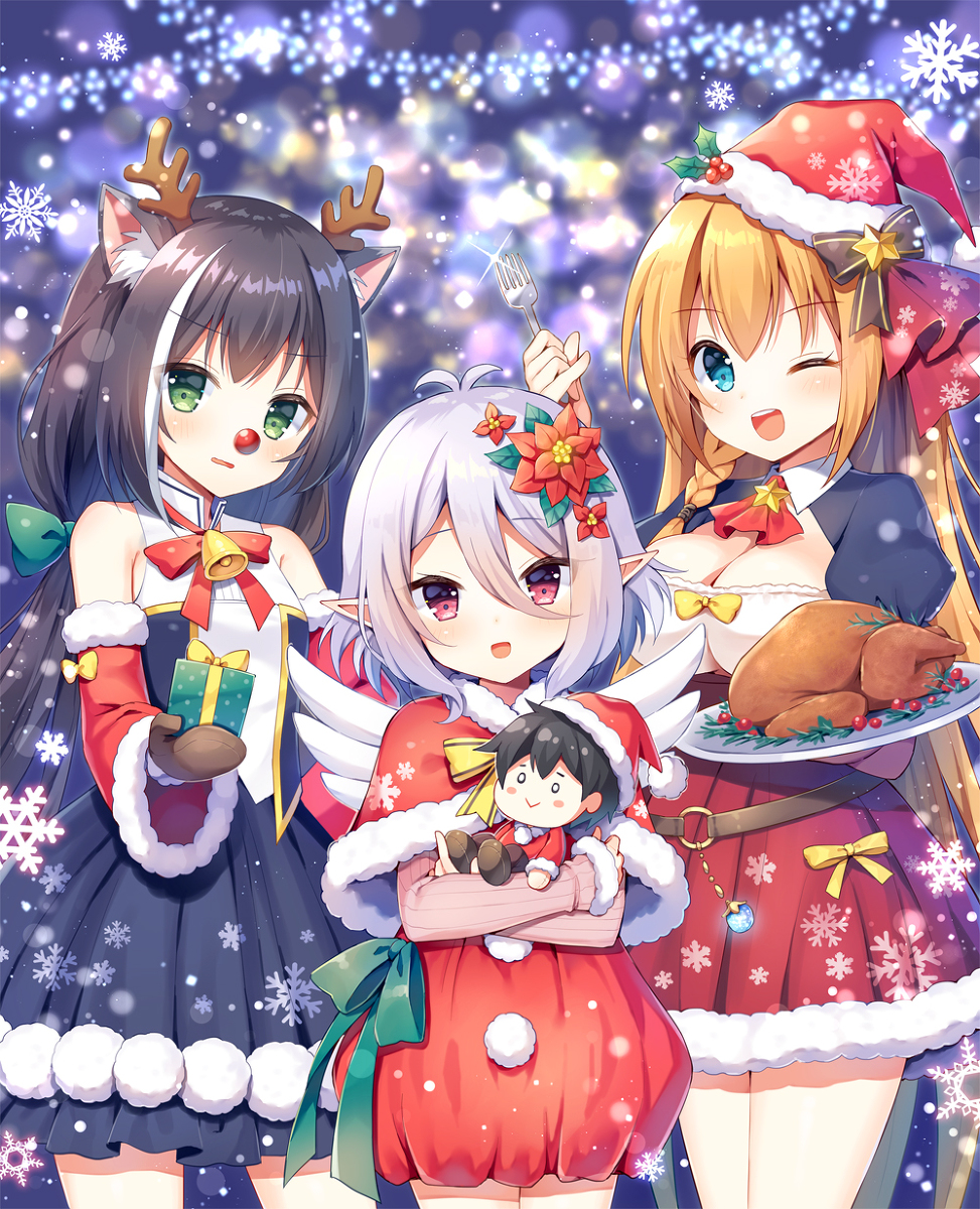 This is a pixiv picture whose title is クリスマス美食殿.