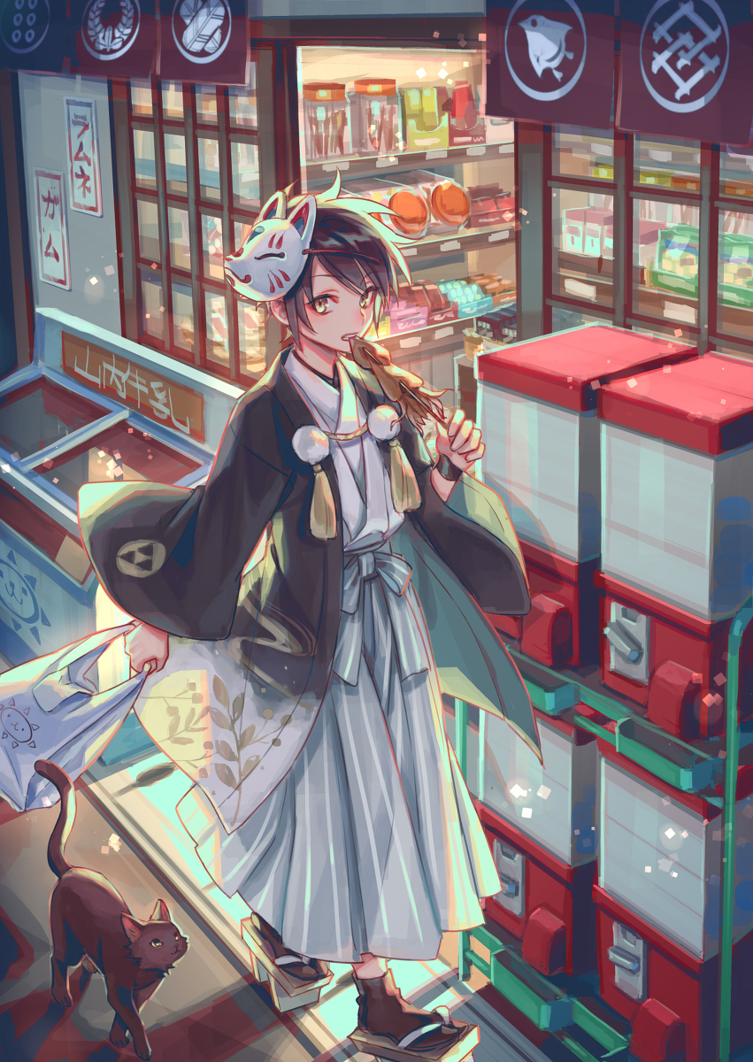 This is a pixiv picture whose title is 夜の駄菓子屋.