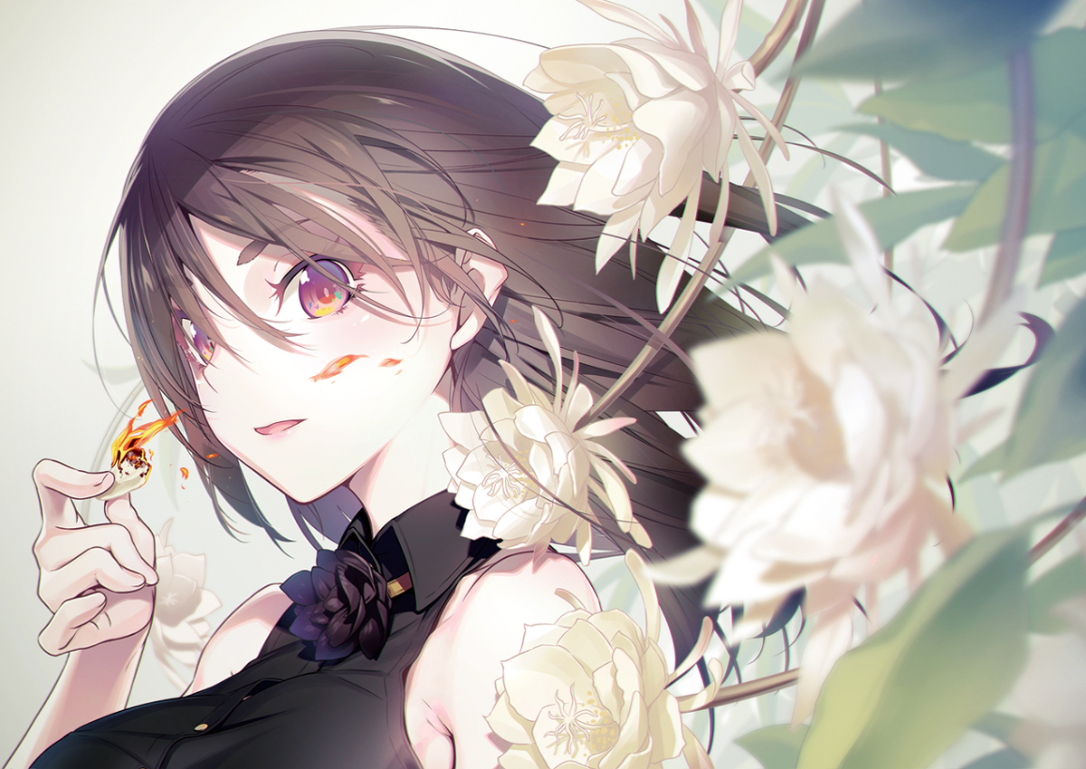 This is a pixiv picture whose title is 月下美人の花.