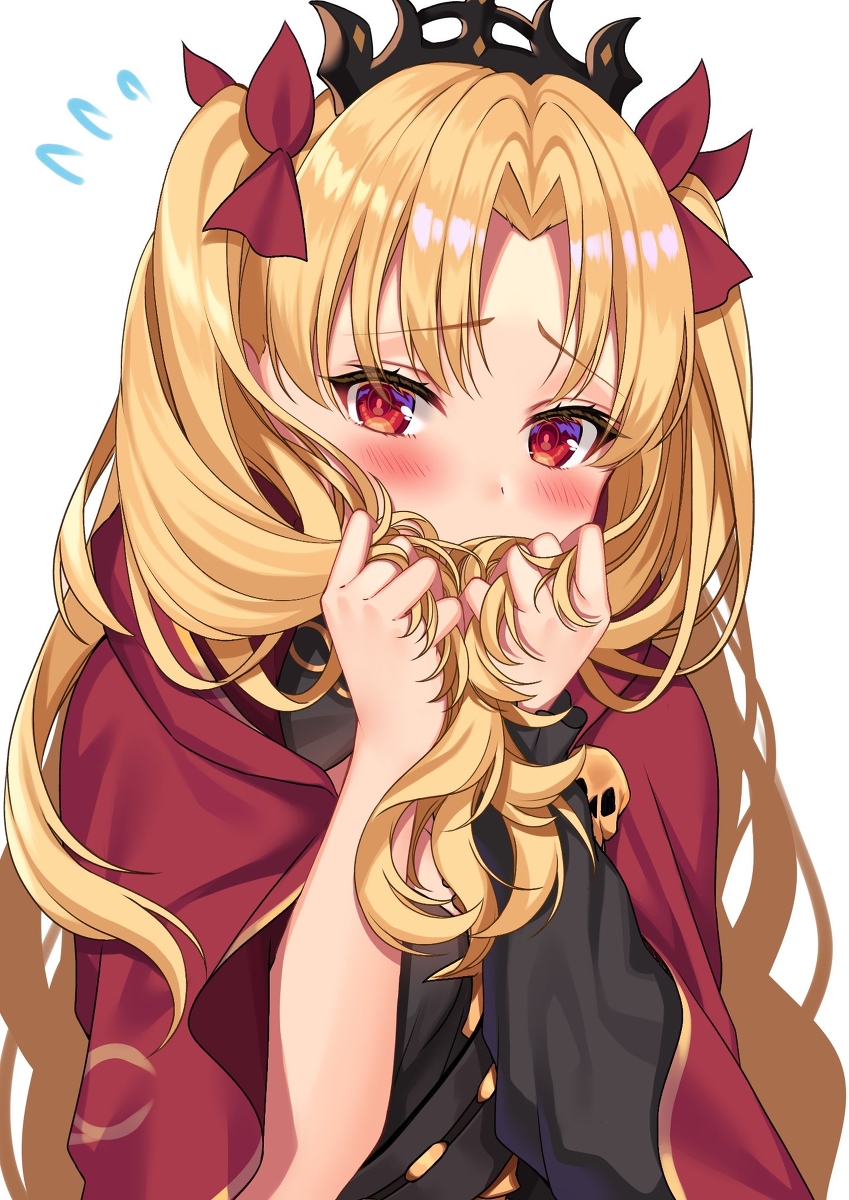 This is a pixiv picture whose title is 照れるとツインテで口元隠すエレシュキガル.