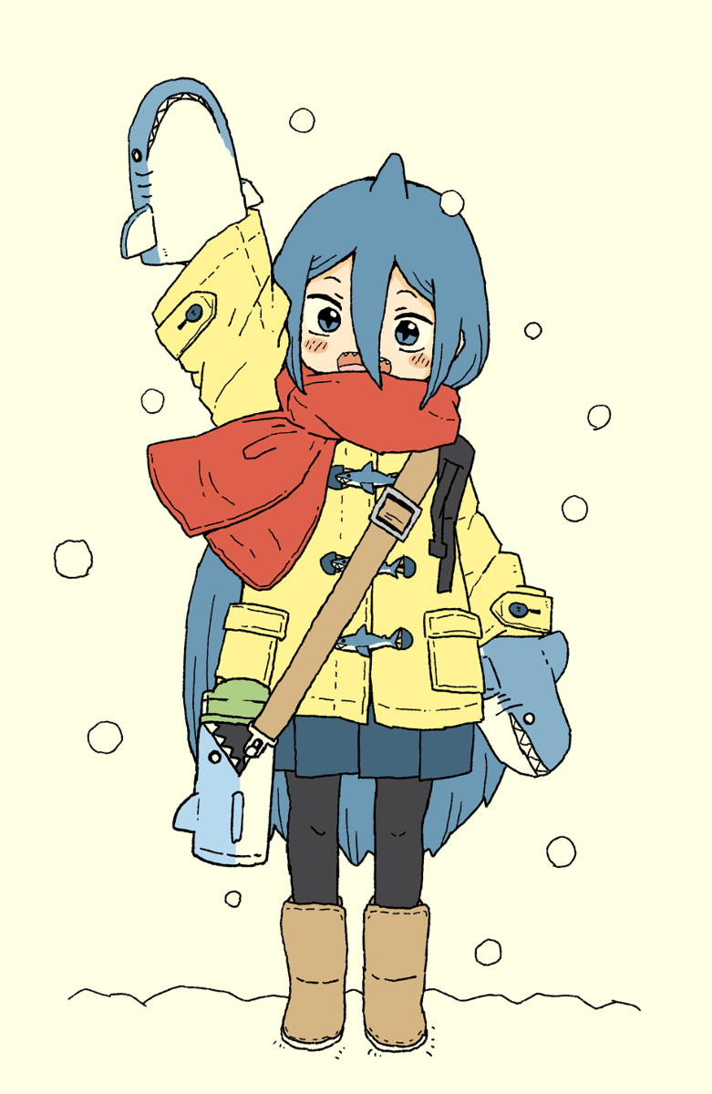 This is a pixiv picture whose title is 冬のサメガール.