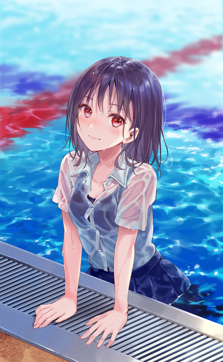 This is a pixiv picture whose title is 夏の沫.